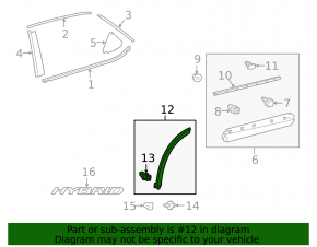 Накладка арки двери нижняя задняя левая Lexus RX350L RX450hL 18-22 long