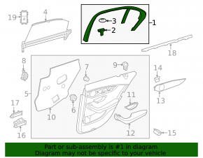 Toc interior usi spate dreapta Mercedes C-class W205 15-21 negru, fara perdea