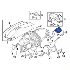 Воздуховод торпеды центральный Ford C-max MK2 13-18 тип 2