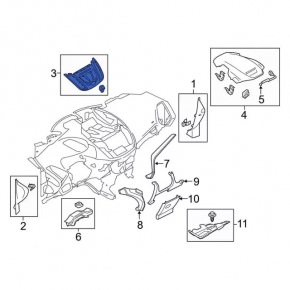 Воздуховод торпеды центральный Ford C-max MK2 13-18 тип 2