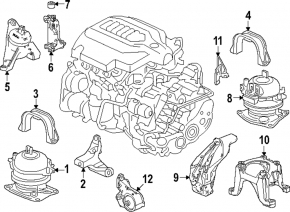 Подушка двигателя правая Acura MDX 21-26 3.5 3.0