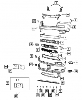 Рамка под номер Jeep Cherokee KL 14-18