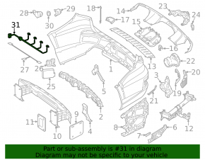 Проводка заднего бампера Mercedes GLS-class X166 13-16 под парктроники и BSM
