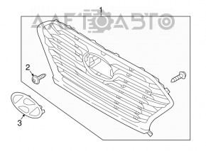Решетка радиатора grill Hyundai Sonata 18-19