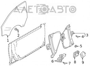 Стекло двери передней левой Audi A5 F5 18-25 5D