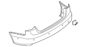 Бампер задний голый Audi A6 C7 12-15 без парктроников, s-line pkg
