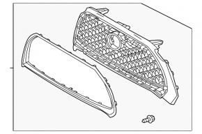 Решетка радиатора grill Toyota Corolla Cross 22-26 черный глянец L, LE, XLE