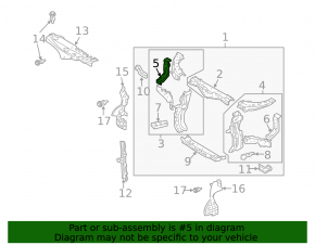 Усилитель нижний фартука крыла правого Lexus RX330 RX350 RX400h 04-09