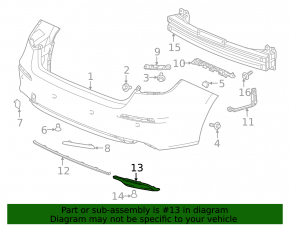 Накладка заднего бампера левая Honda Civic XI FE/FL 22-26 4d