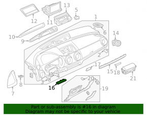 Накладка передней панели левая Audi A3 8V 15-20 4d, 5d под алюминий