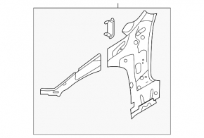 Стойка кузова передняя правая VW Jetta 19-26