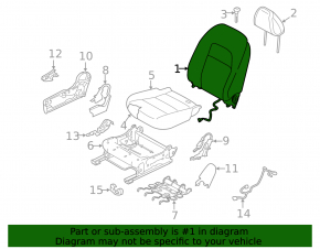 Пассажирское сидение Nissan Altima 19-20 без airbag, механич, ткань черн