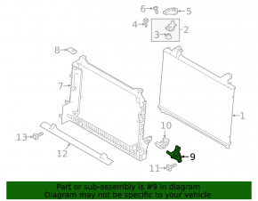 Suport radiator stânga jos pentru Land Rover Range Rover Velar 18-23 2.0T, 3.0T, 5.0T plastic