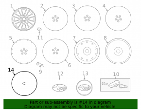 Колпак колесный R16 Subaru Outback 10-14
