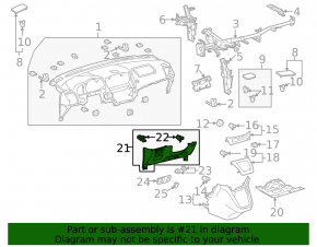 Накладка колени водителя Lexus RX300 RX330 RX350 RX400h 04-08 серая
