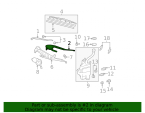 Поводок дворника левый Lexus RX300 RX330 RX350 RX400H 04-09