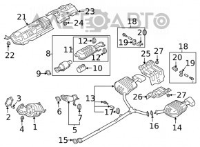 Кронштейн глушителя задний левый Hyundai Sonata 15-19 2.4