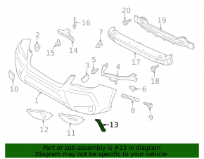 Grila bara fata stanga Subaru Forester 14-18 SJ 2.0Xt