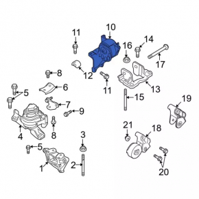 Подушка двигателя левая верхняя Ford Flex 09-19 акпп