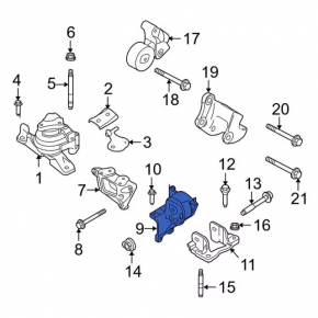 Подушка двигателя левая верхняя Ford Flex 09-19 акпп