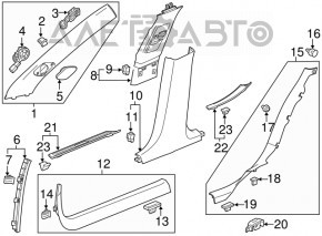 Накладка порога внешняя задняя левая Cadillac CTS 14-19 хром