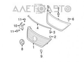 Обрамление хром решетки радиатора grill Lexus LS460 LS600h 07-09
