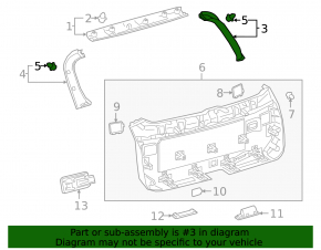Обшивка двери багажника правая Lexus RX350L RX450hL 18-22 long черная