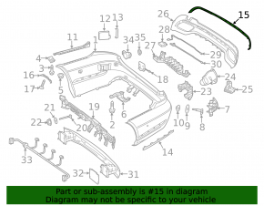 Bandă centrală bară spate Mercedes Clasa E W212 14-16