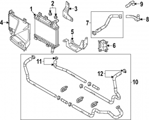 Conductă de aer auxiliară pentru radiator Mazda CX-90 24-26 3.3