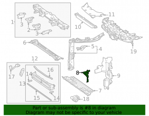 Дефлектор радиатора левый Toyota Crown 23-26 Limited, Platinum, XLE, 2.4, 2.5