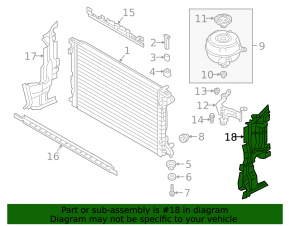 Дефлектор радиатора левый Audi A6 C8 19-25 3.0T