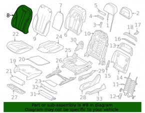 Scaun pasager BMW 5 G30 17-23 cu airbag, electric, încălzire, ventilație, masaj, memorie, piele maro închis, Comfort, zgârieturi, lovituri pe căptușeala spate