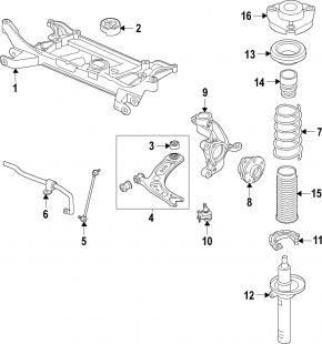 Подрамник передний VW Golf 15-