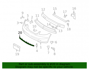Moldură cromată pentru bara de protecție față Infiniti FX35 FX45 03-08
