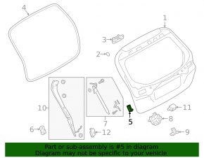 Отбойник двери багажника правый Subaru Outback 20-24