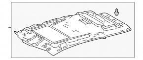 Обшивка потолка Lexus RX350L RX450hL 18-22 long, под люк, серая