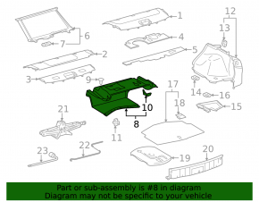 Обшивка багажника передняя Lexus IS250 IS350 11-13 черн