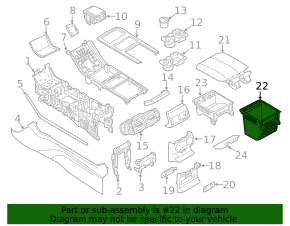 Buzunar consolă centrală Land Rover Range Rover Velar 18-23
