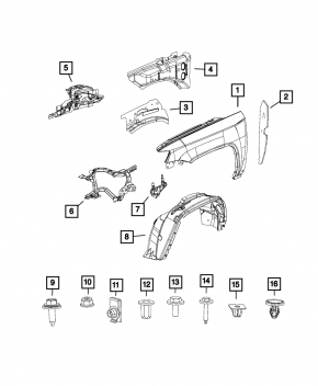Окуляр фары левый Jeep Compass 11-16