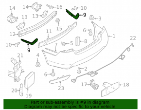 Suport bara spate stânga pentru Infiniti M37 Q70 11-19