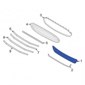 Нижняя решетка переднего бампера Ford Fusion mk5 13-16 структура