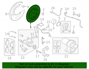Disc de frână spate dreapta Land Rover Range Rover Velar 18-20 325/20mm