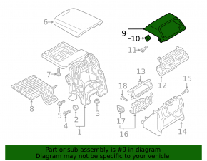 Ornamente consolei centrale superioare spate Audi A6 C8 19-25 maro deschis