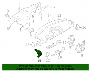 Накладка передней панели левая Mini Cooper Countryman R60 11-12 под дефлектор, черная с темно-серым, облезла краска