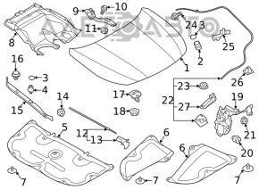 Петля капота правая Subaru Outback 20-23