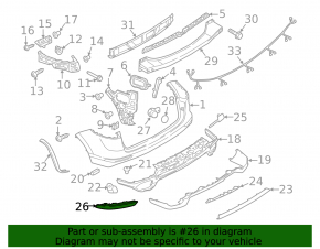 Lampă bara spate stânga Porsche Cayenne 958 15-18