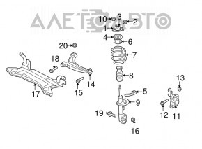 Цапфа со ступицей передняя правая Jeep Compass 11-11 с кожухом