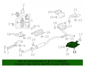 Глушитель задняя часть бочка левый Honda Accord 18-22 2.0T