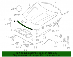 Уплотнитель капота передний BMW X3 F25 11-17