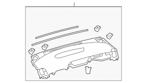 Торпедо передняя панель с AIRBAG Toyota Prius 30 10-13 темно-серая, с бардачками и накладкой, царапины